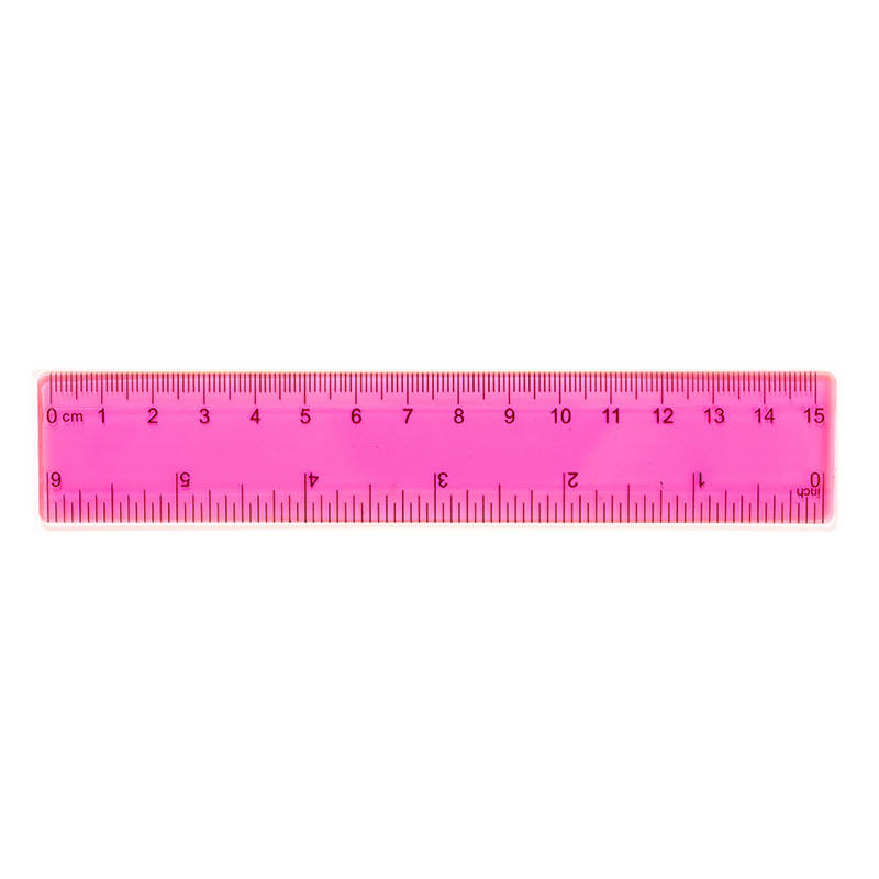 Plastic Transparent Straight Ruler Flexible Shatter Resistant 6" X 1.2" 1