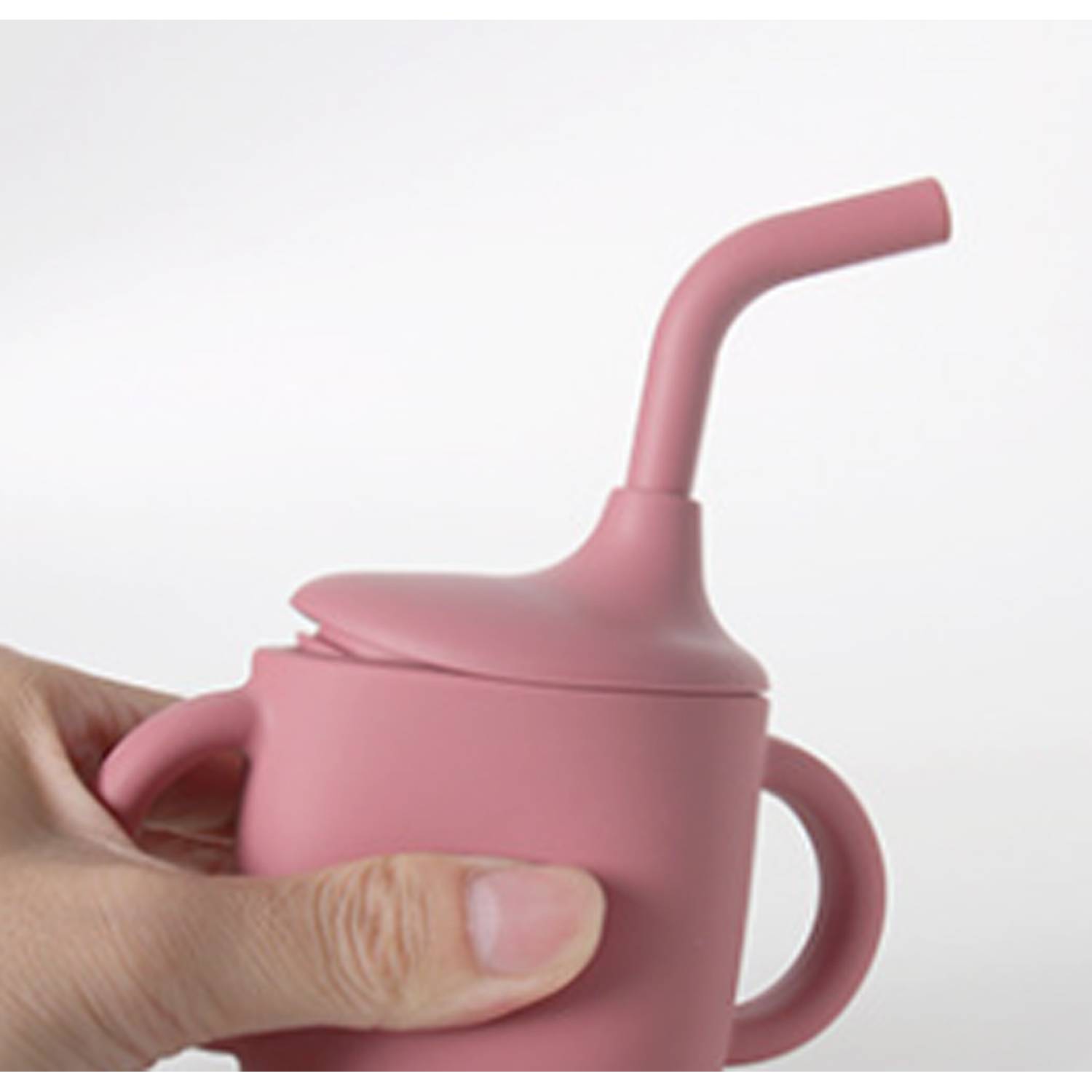 Baby Silicone Drinking Training Cup W/ Handles & Straw 7