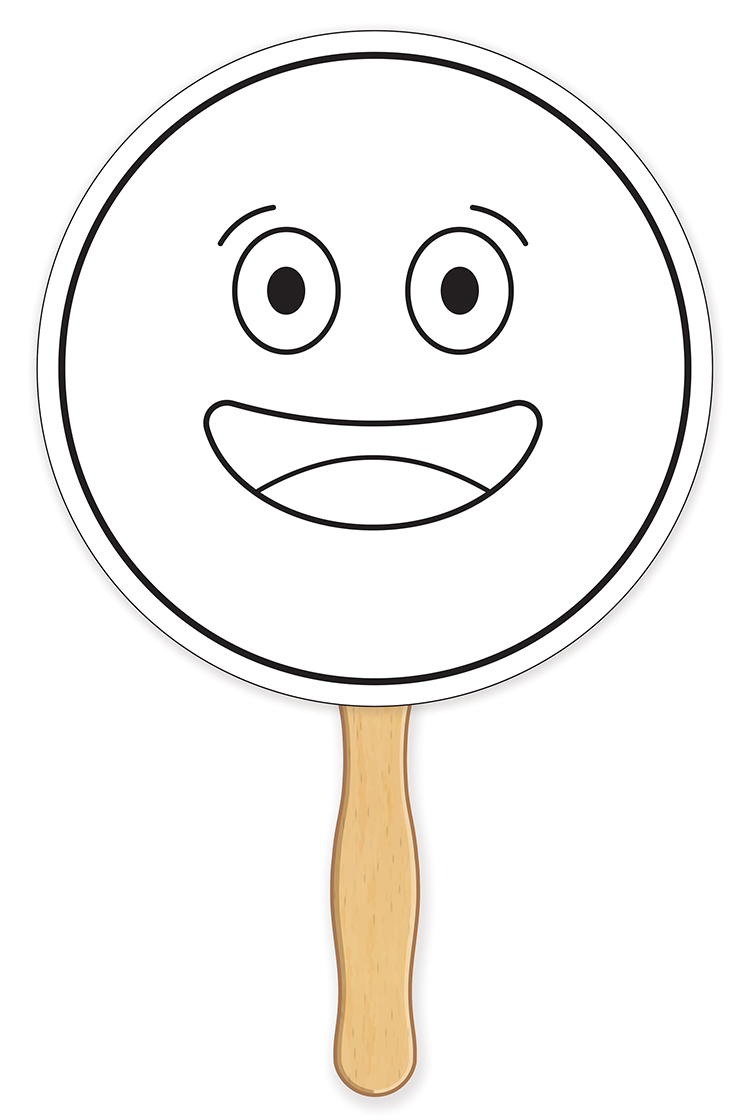 HAND FANS - Coloring Fan, Round Shape 8