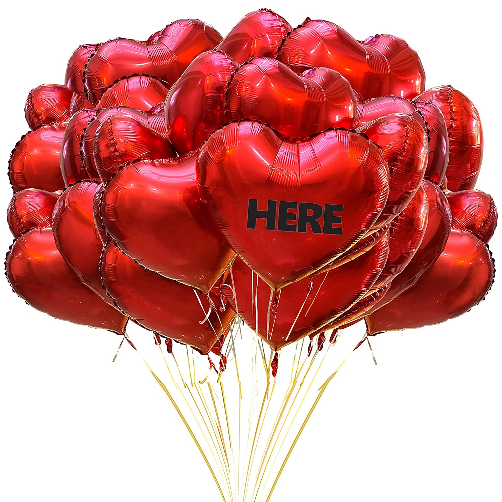 18Inch Heart Shape Foil Mylar Balloon 1 Color 1 Side MOQ100