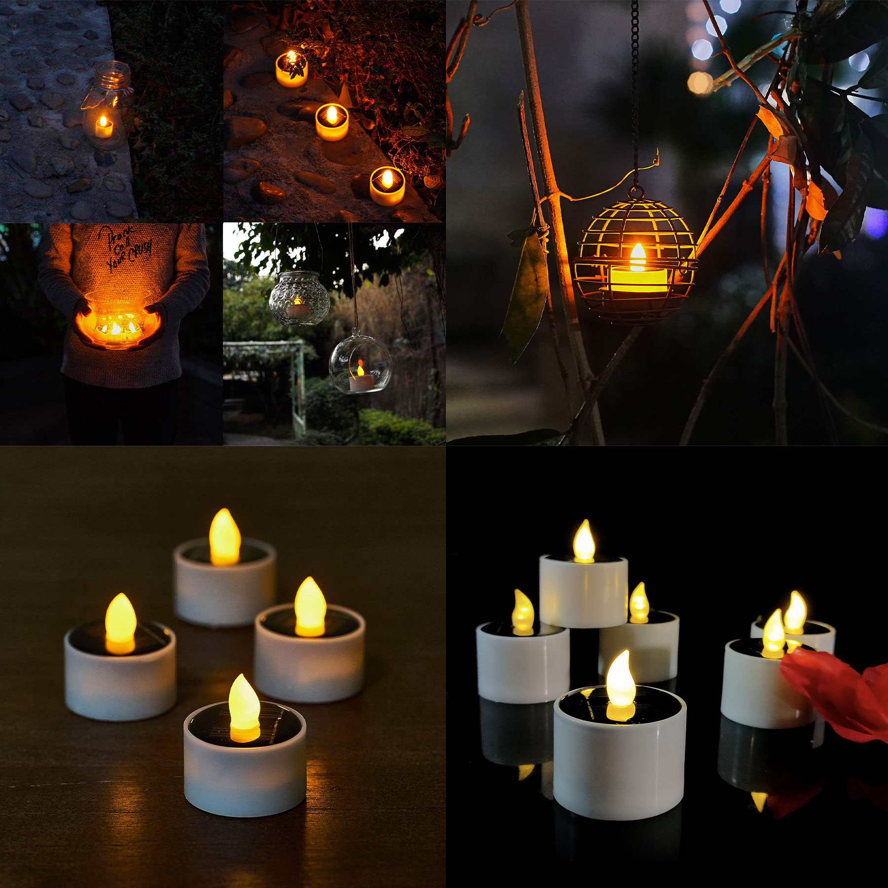 Solar Lantern Tea Lights Candles 2