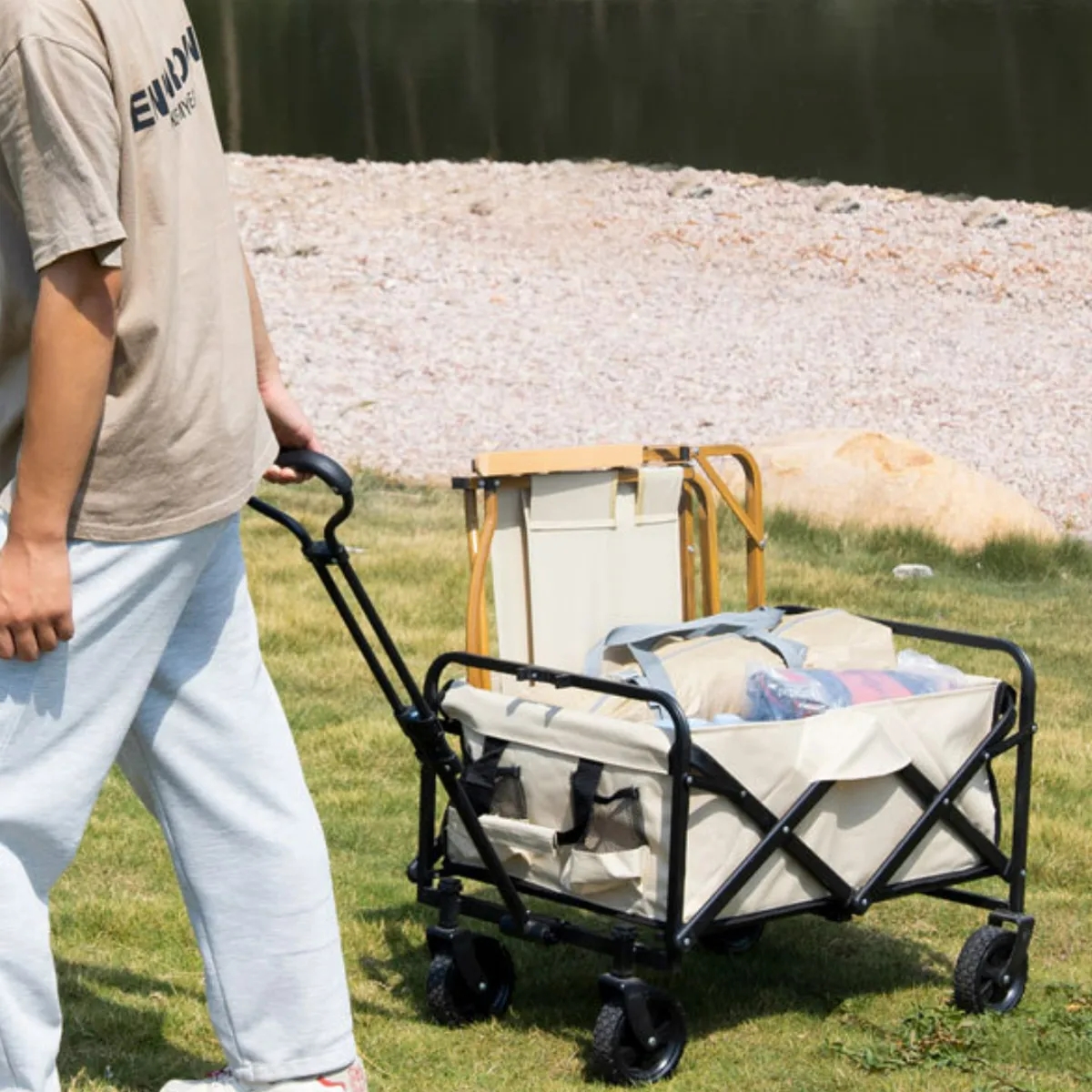 Collapsible Folding Utility Wagon Cart Heavy Duty 2