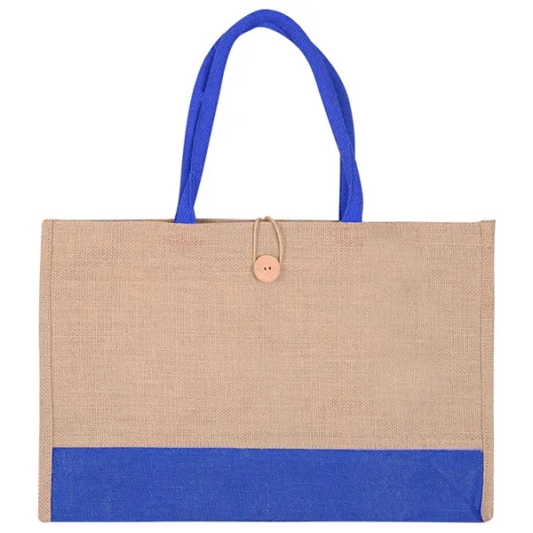 Color Block Jute Tote Bag, custom tote bag with logo imprint 5