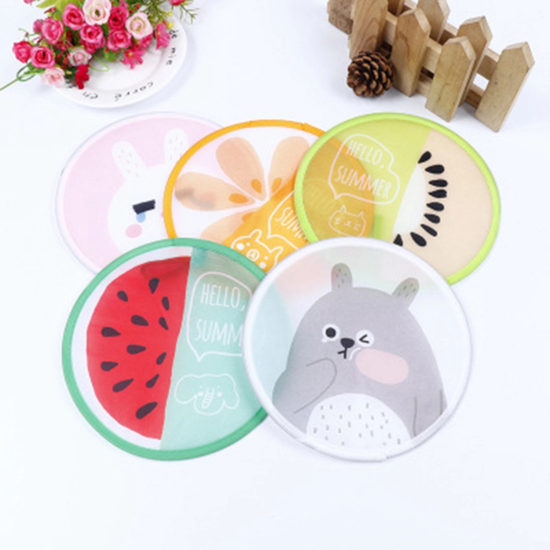 Nylon Pop Up Folding Fan Flying Disc 5