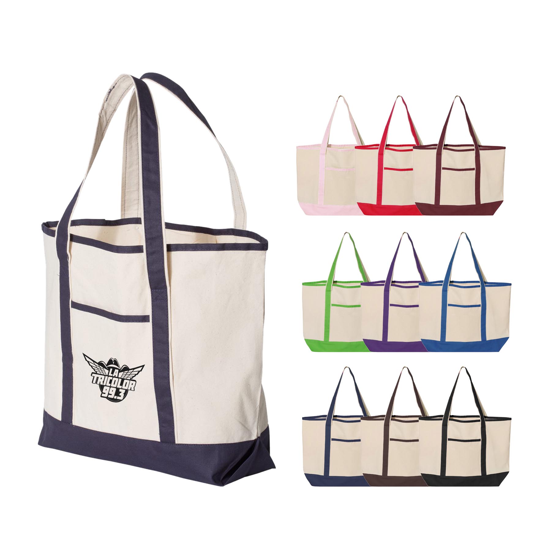 12 oz. Large Heavy Canvas Deluxe Pocket Tote Bag_R115BT 6