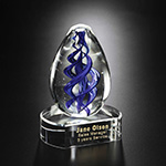 Blue Swirl on Clear Base 7