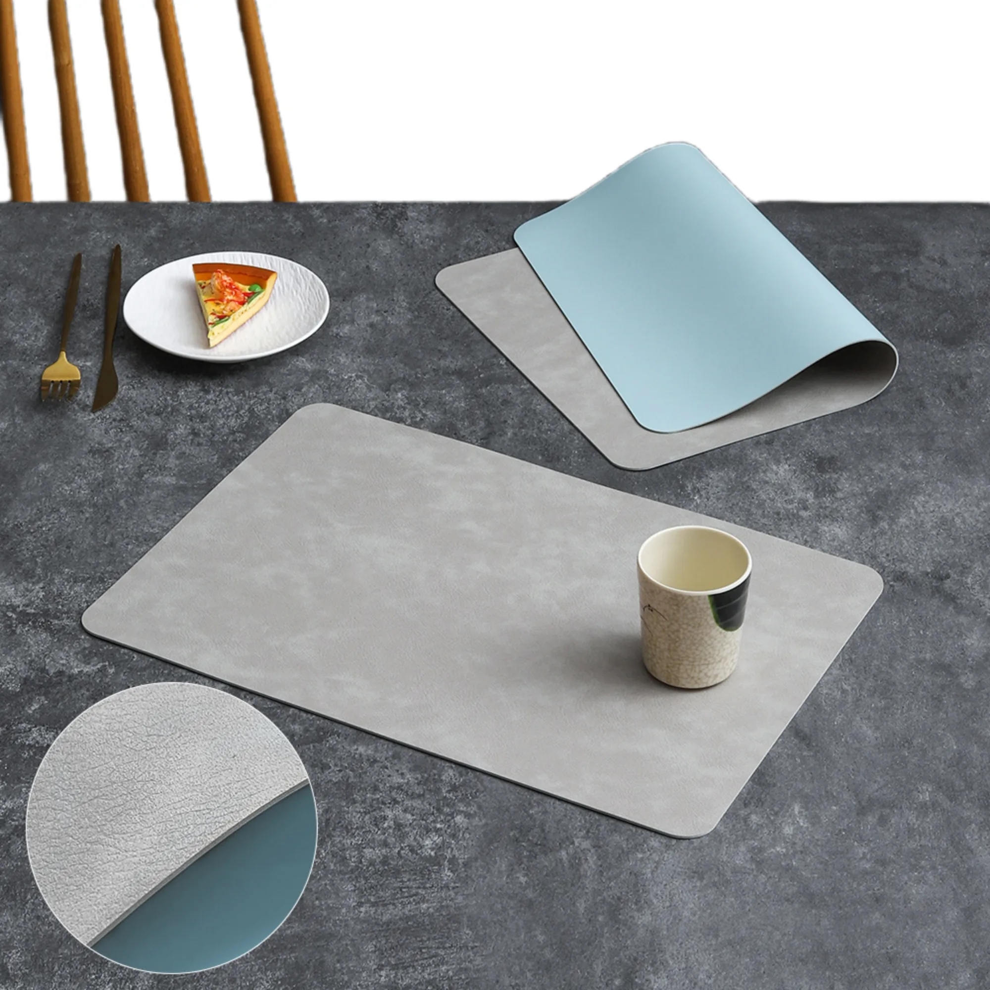 Double Sided Leather Placemat Waterproof 5