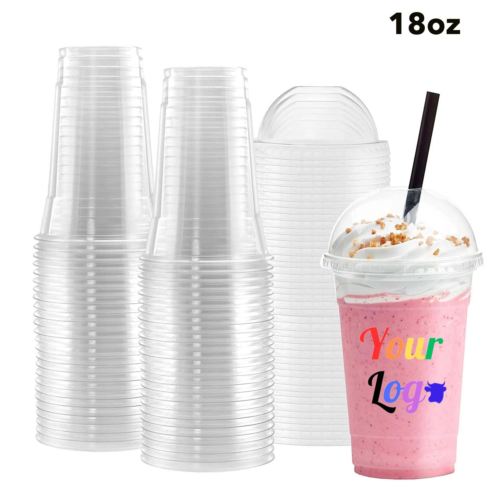 18oz Disposable Plastic Clear Cups 2