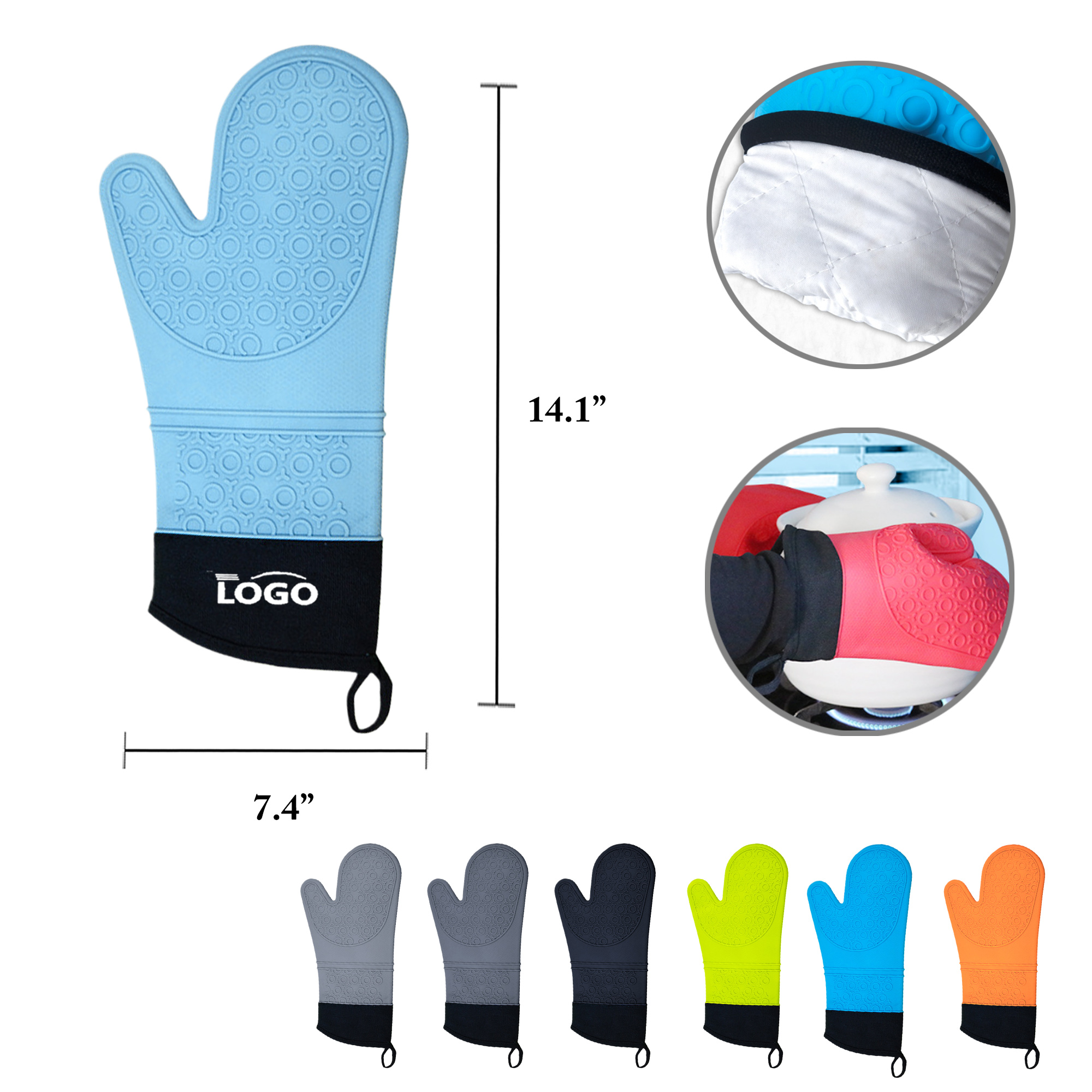 MOQ100 Heat Resistant Silicone Kitchen Gloves 1