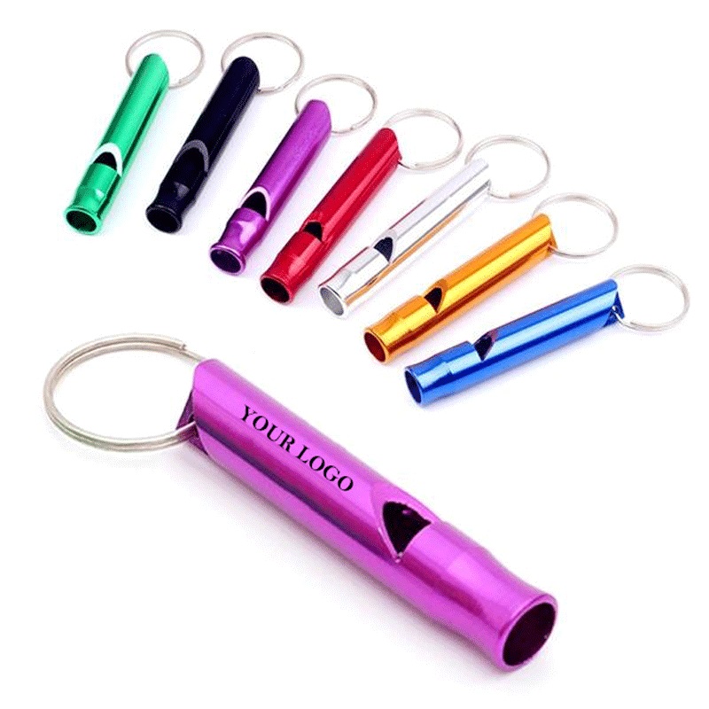 Survival Aluminum Emergency Whistle w/Keychain 1
