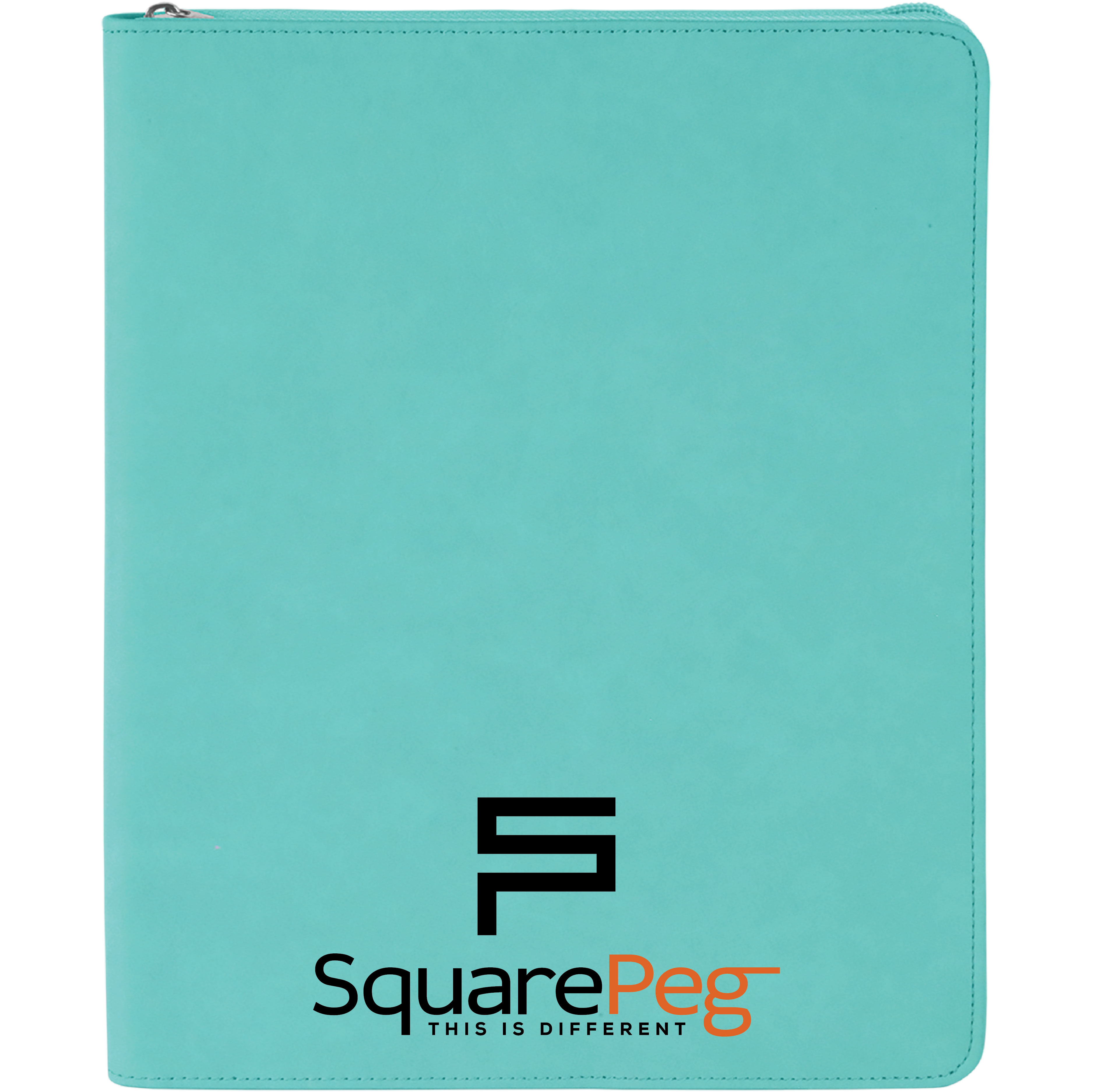 9" x 12" Leatherette Teal Portfolio with Zipper 4