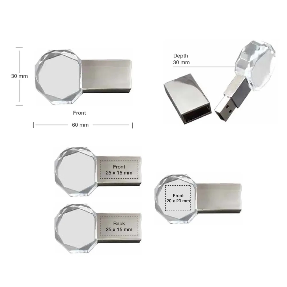 Diamond Shaped Crystal USB 6