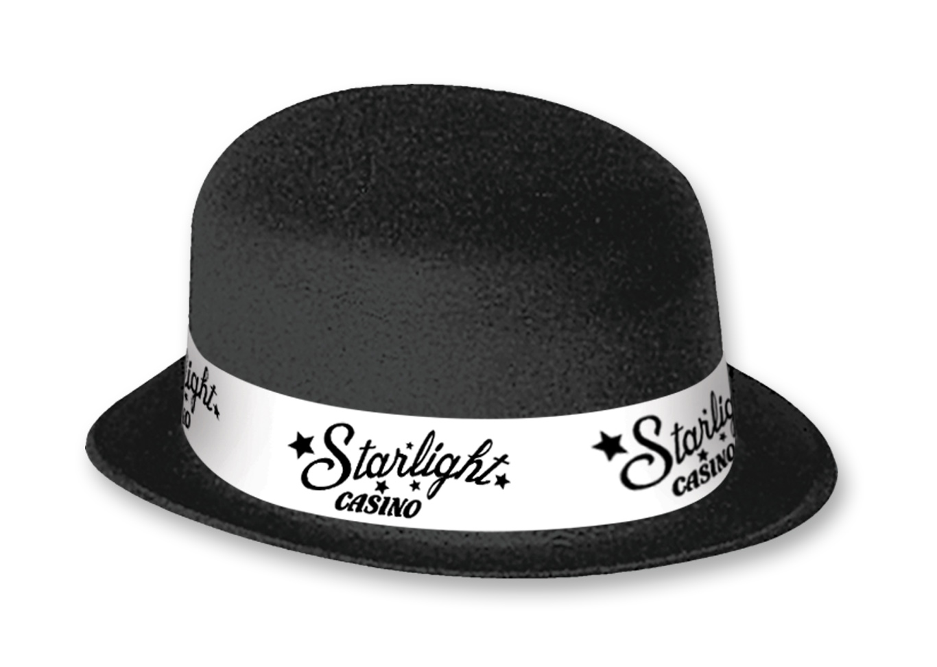 Black Velour Derby w/ Custom Printed Paper Stock Band