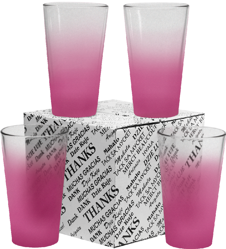16 oz. Mixing Glass Thank You Set 26
