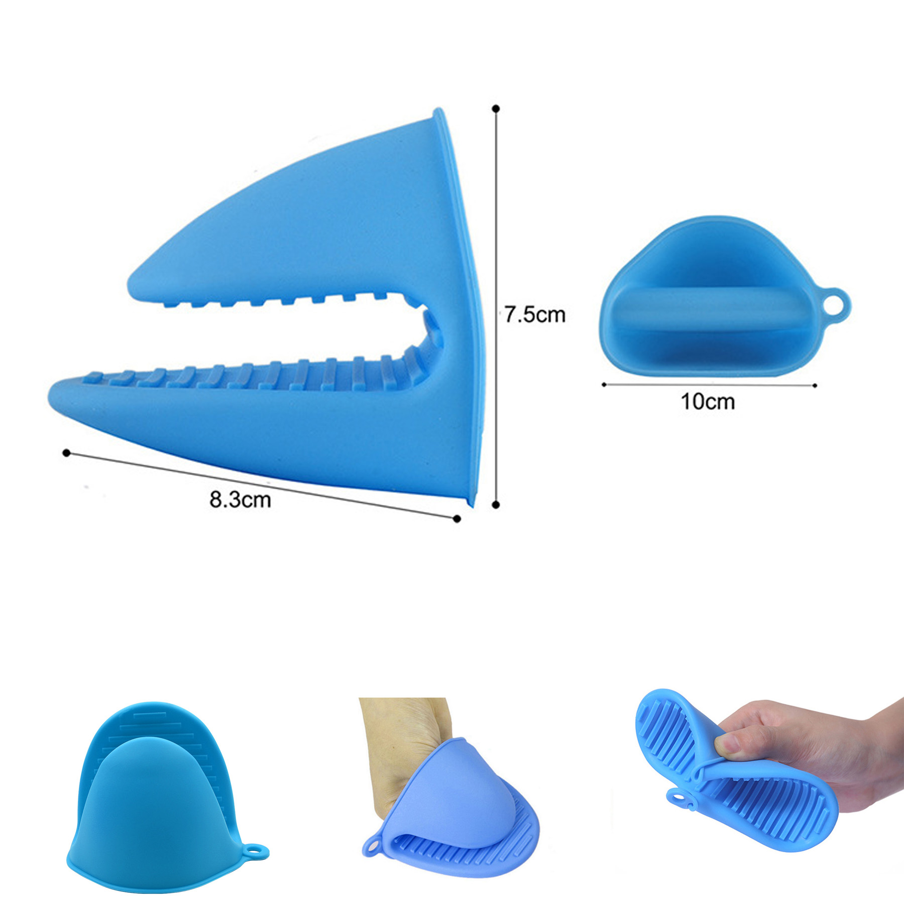 Silicone Oven Pot Dish Cook Bake Mitten Finger Clip Gloves 1