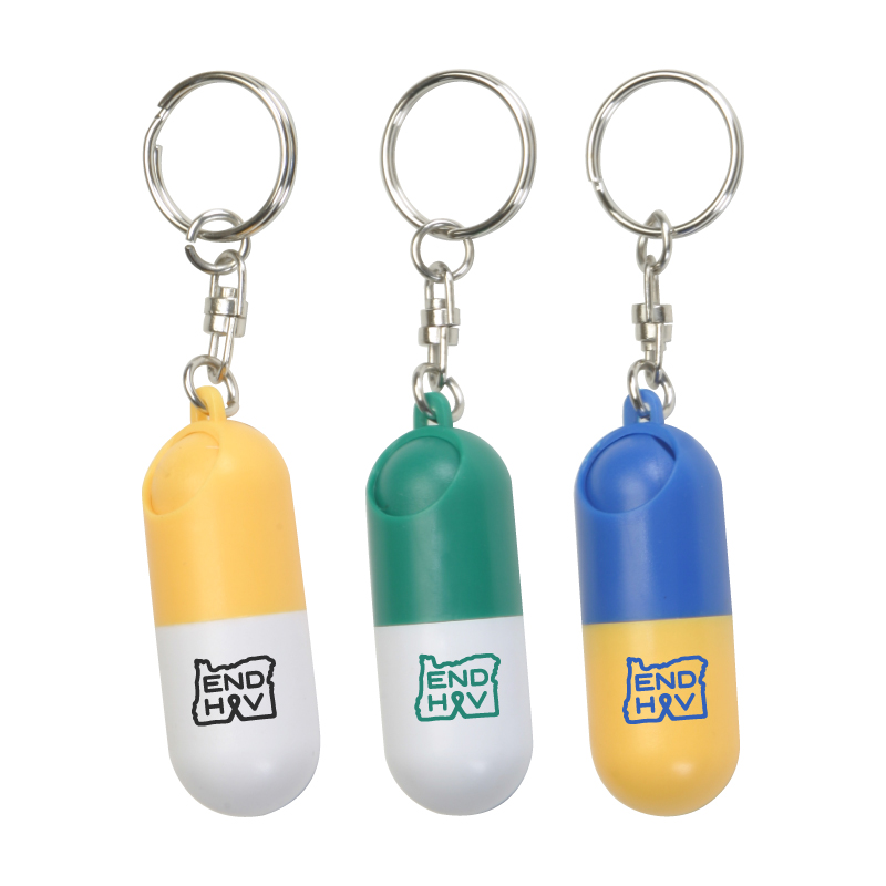 Clearance Item! Capsule Shaped Pill Box w/Key Ring 1