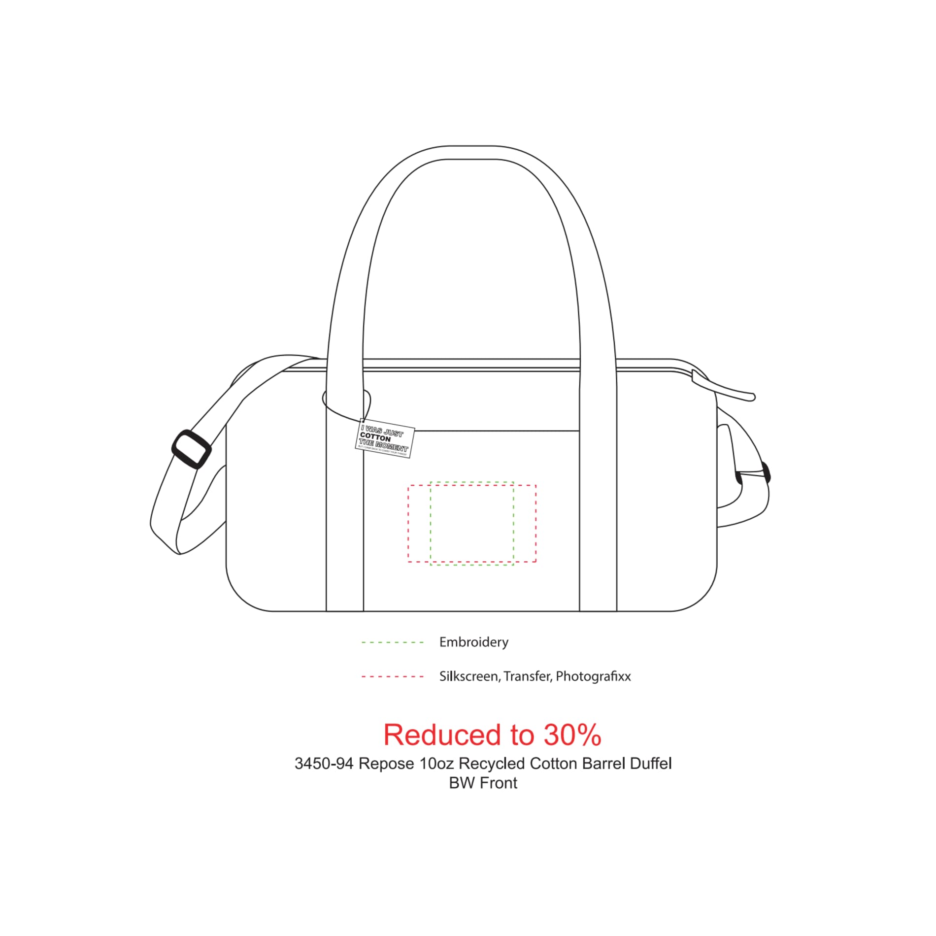 Repose 10oz Recycled Cotton Barrel Duffel 50