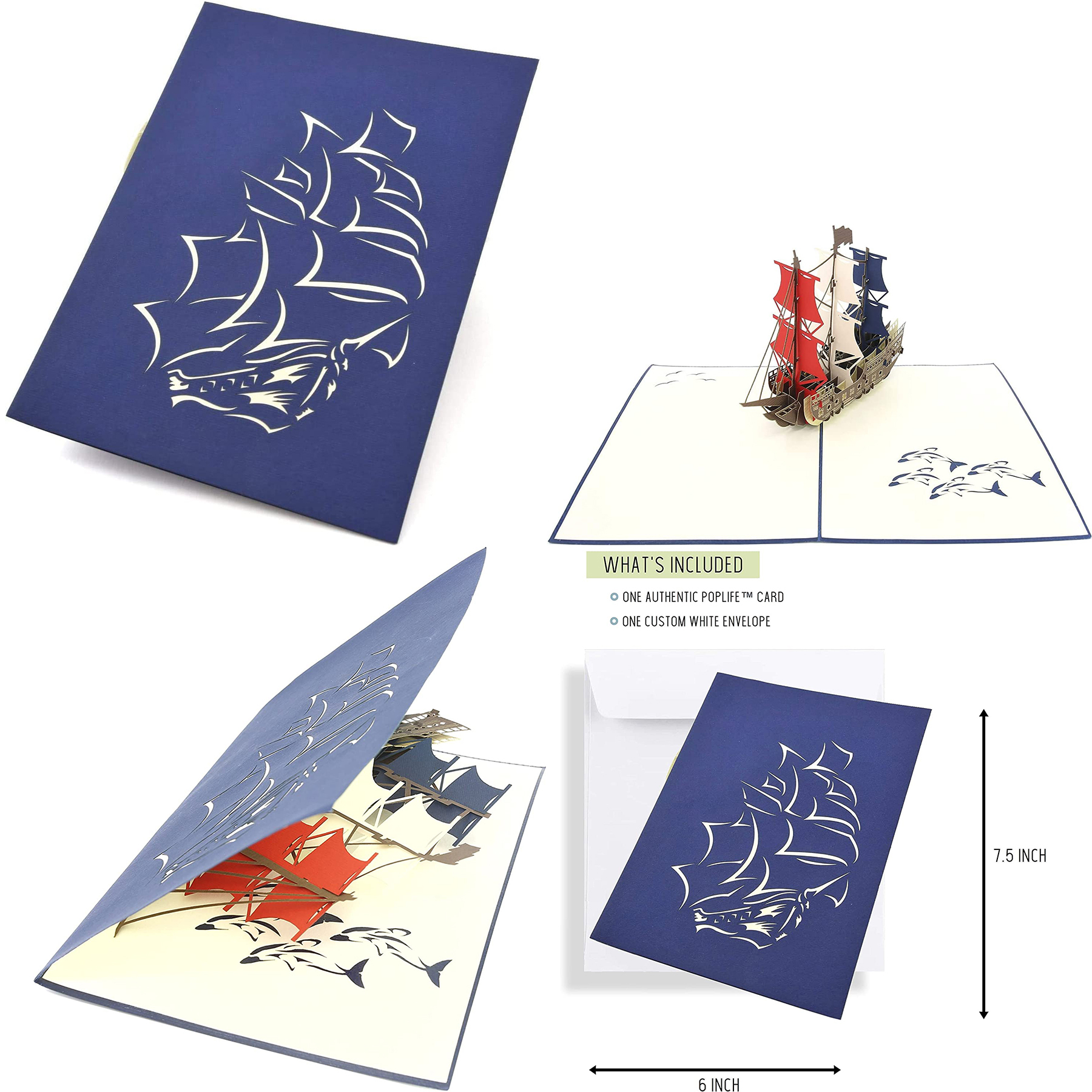 Man O' War Ship Pop Up Card 2