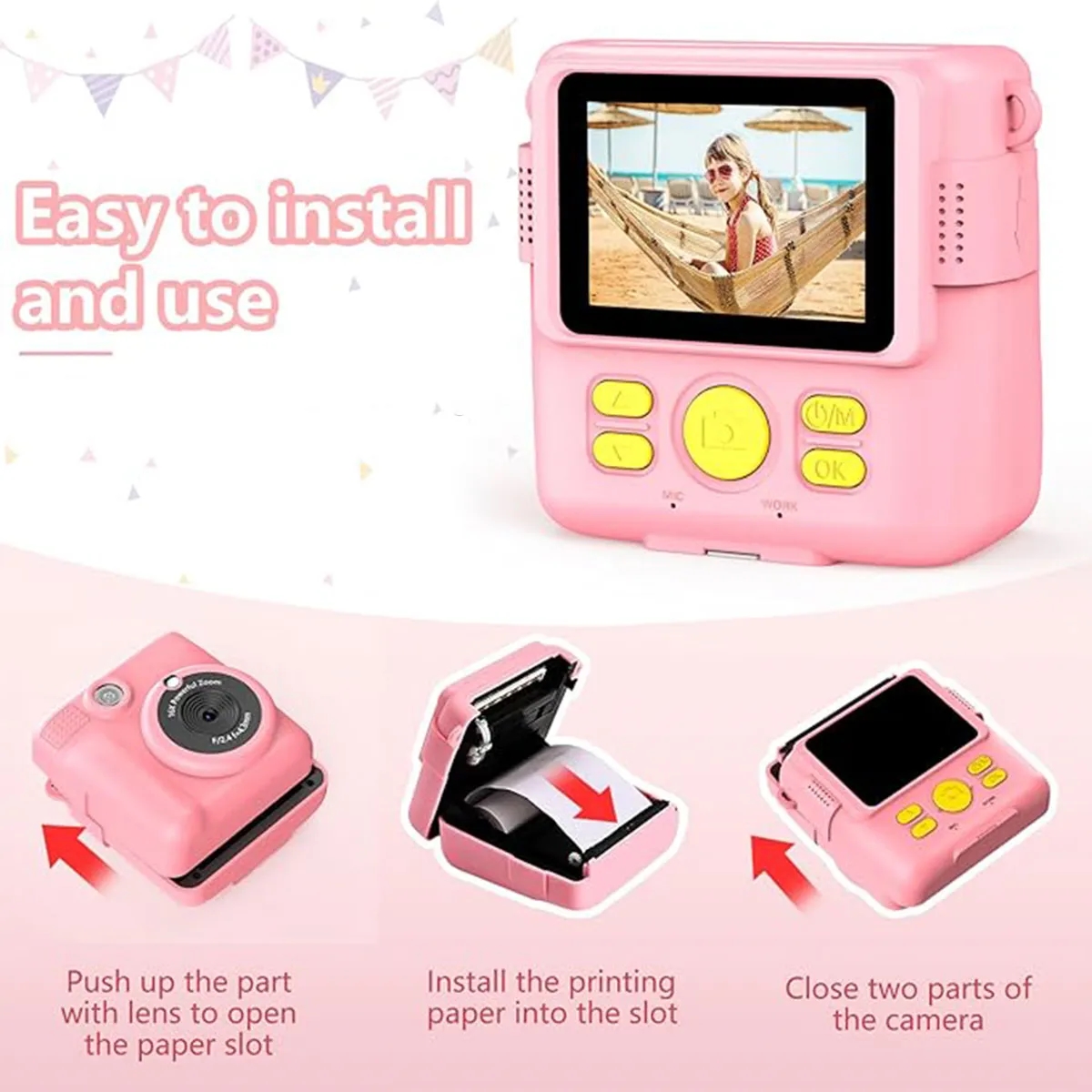 Instant Photo Print Camera for Kids with Thermal Paper 1