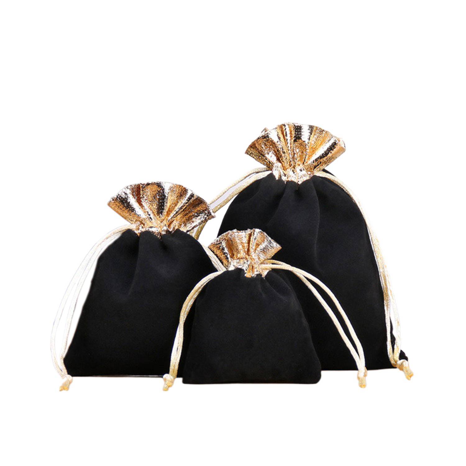 Velvet Two Tone Drawstring Jewelry Pouch 10