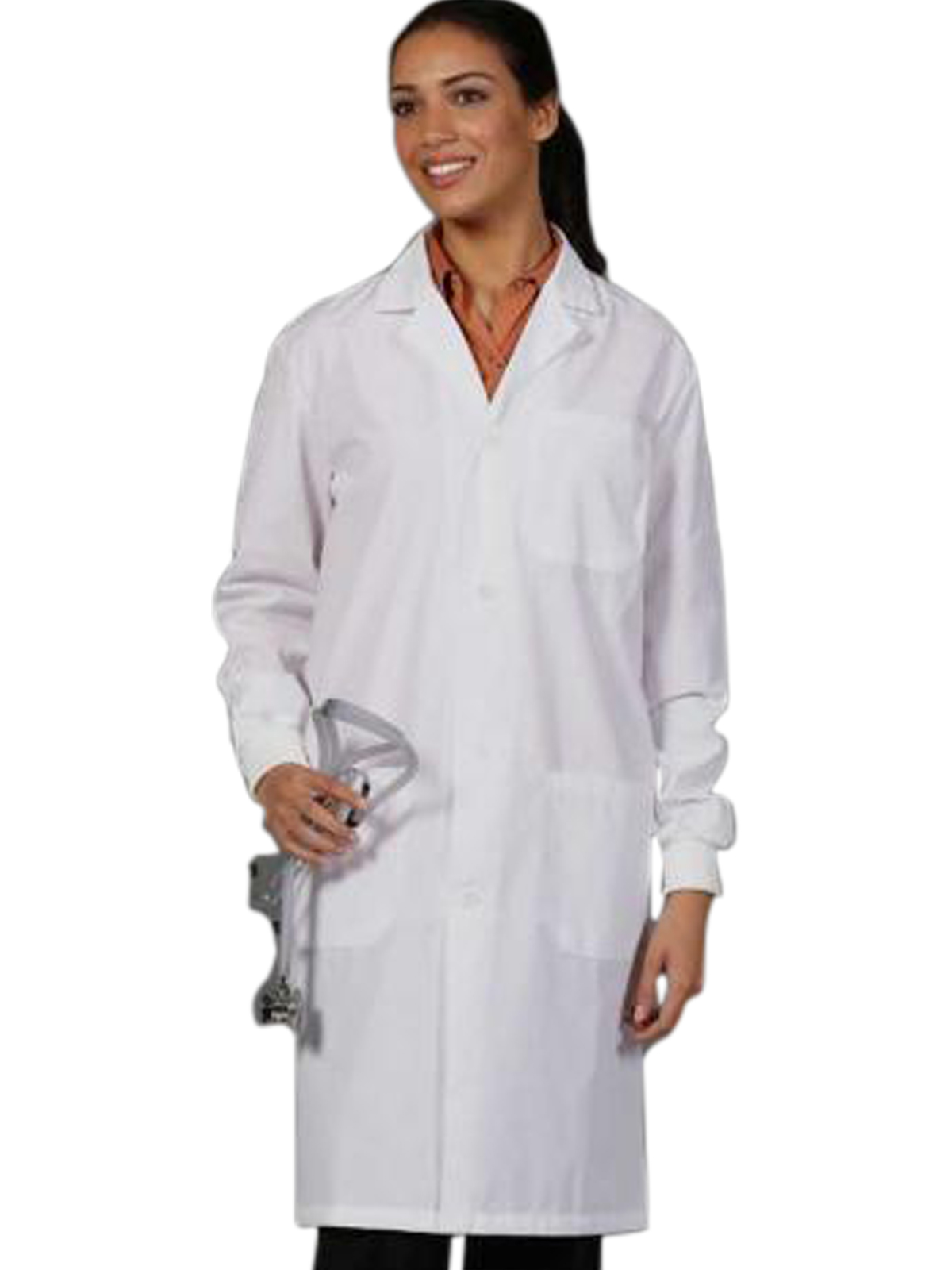 Fashion Seal - Unisex Three-Pocket 40" Cuff-Sleeve Full-Length Lab Coat
