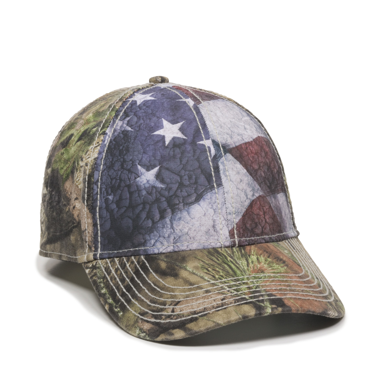Sublimated Flag Front Cap w/Camo Back 4