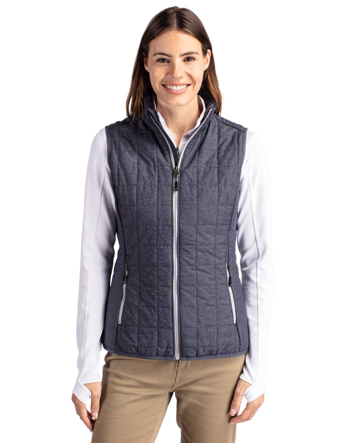 Cutter & Buck Rainier Recycled Insulated Puffer Womens Full Zip Vest 60