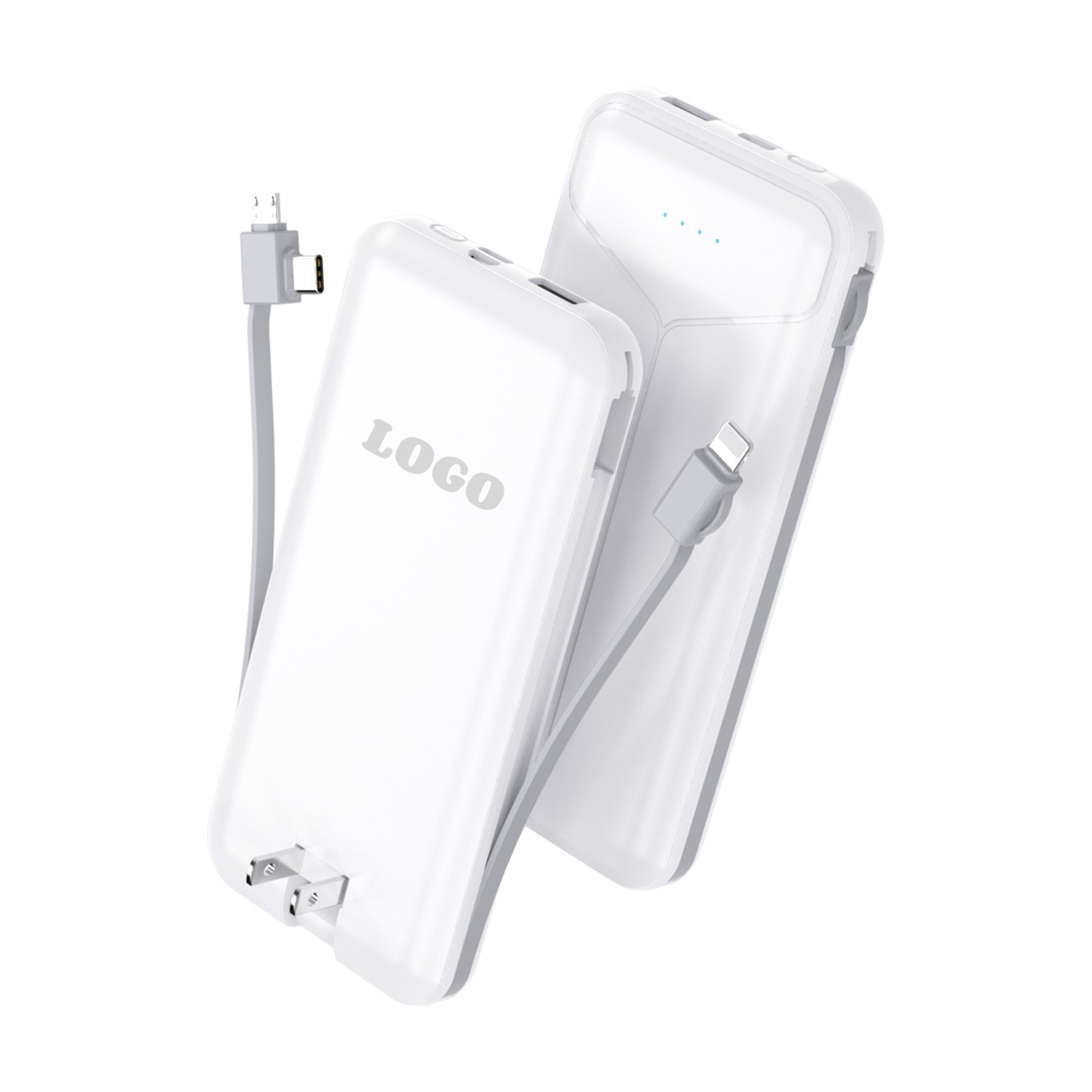 10000Mah Power Bank With Built-In Cable And Ac Charger 1