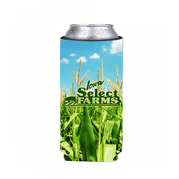 24oz Premium Foam Can Cooler-Full Color Sublimation, custom koozie with logo imprint 2