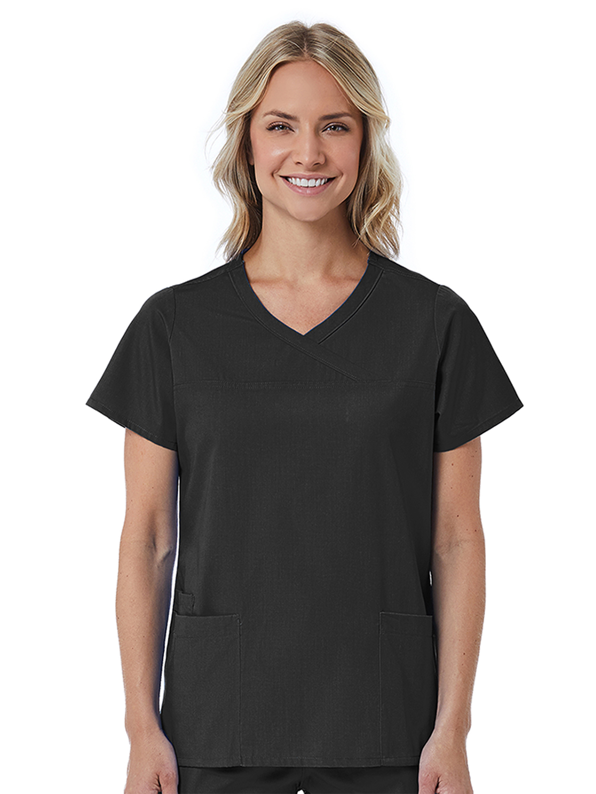 Maevn - Red Panda - Women's Three-Pocket Curved Mock Wrap Top 6