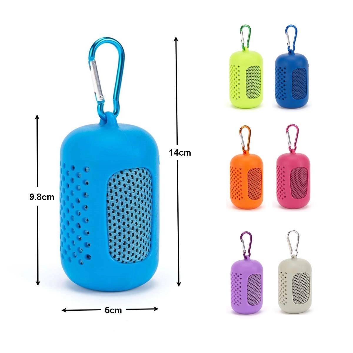 Cooling Microfiber Towel With Silicone Case 1