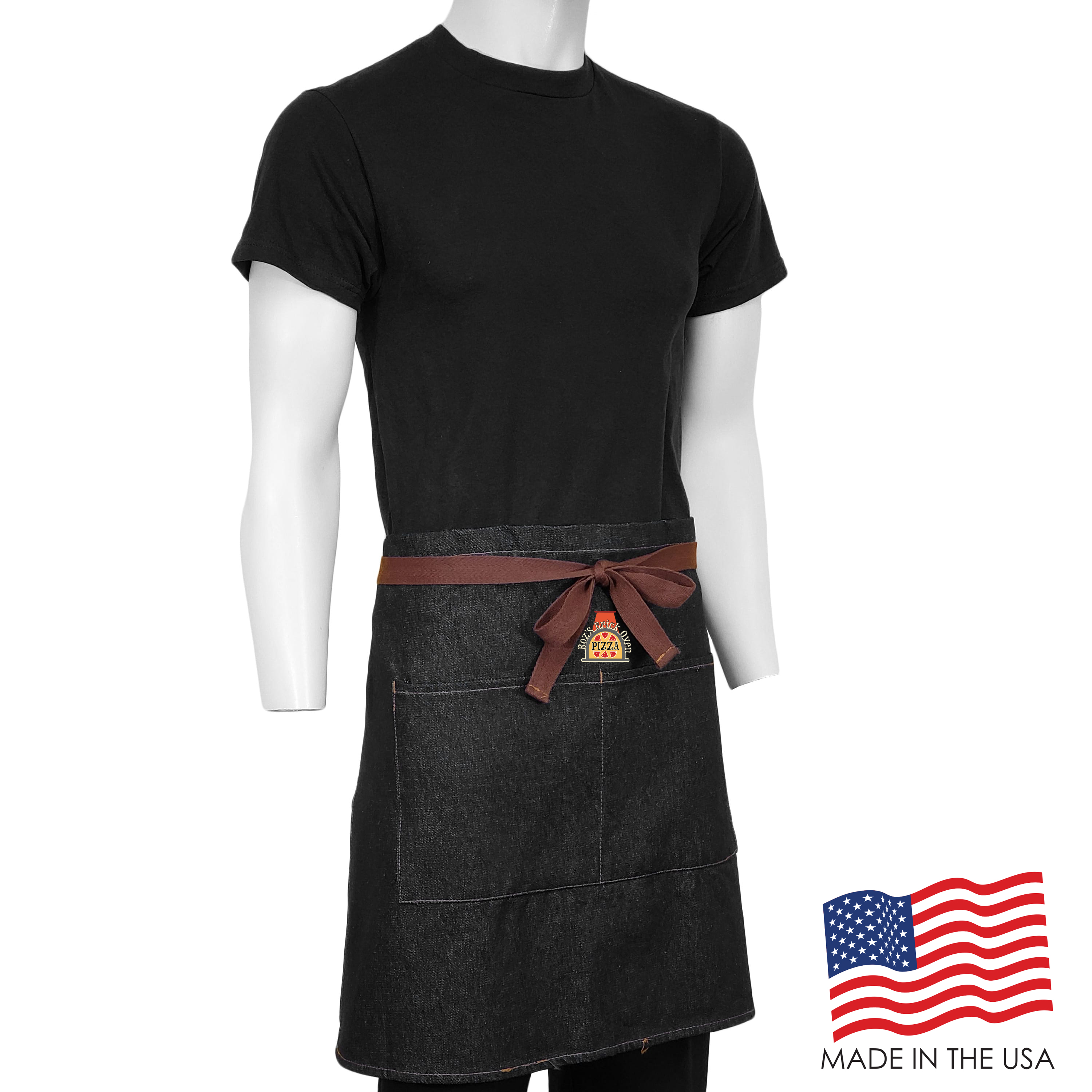 28 in. x 19 in. Denim Half Bistro Apron with Pockets (Full Color Logo) 5