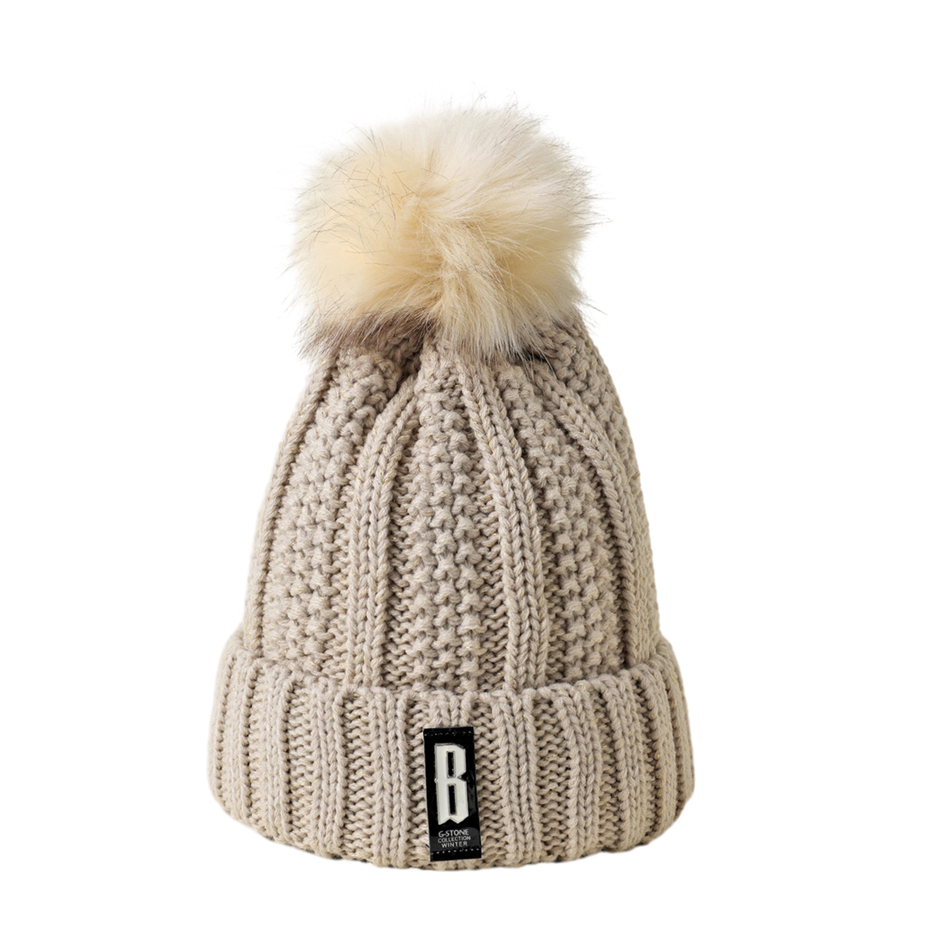 Winter Knitted Hairball Hat 3