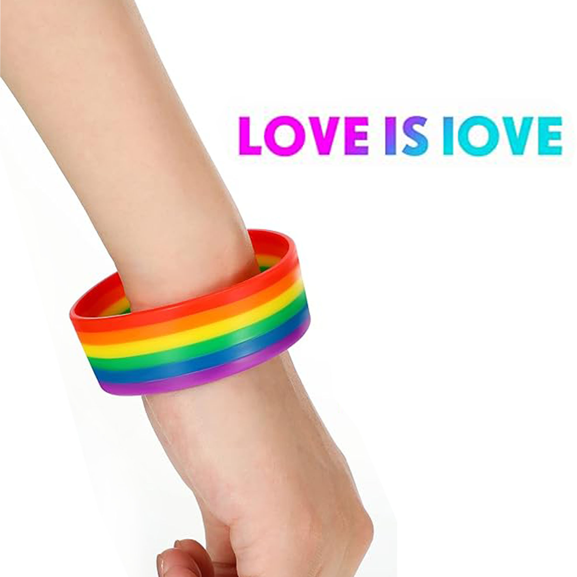 Rainbow Stretch Silicone Wristband Bracelets(NON-Light Up) 4