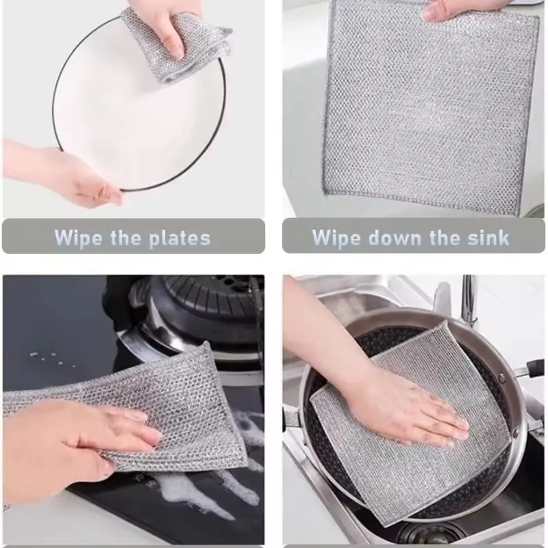 Multipurpose Wire Dishwashing Rags for Wet and Dry 5