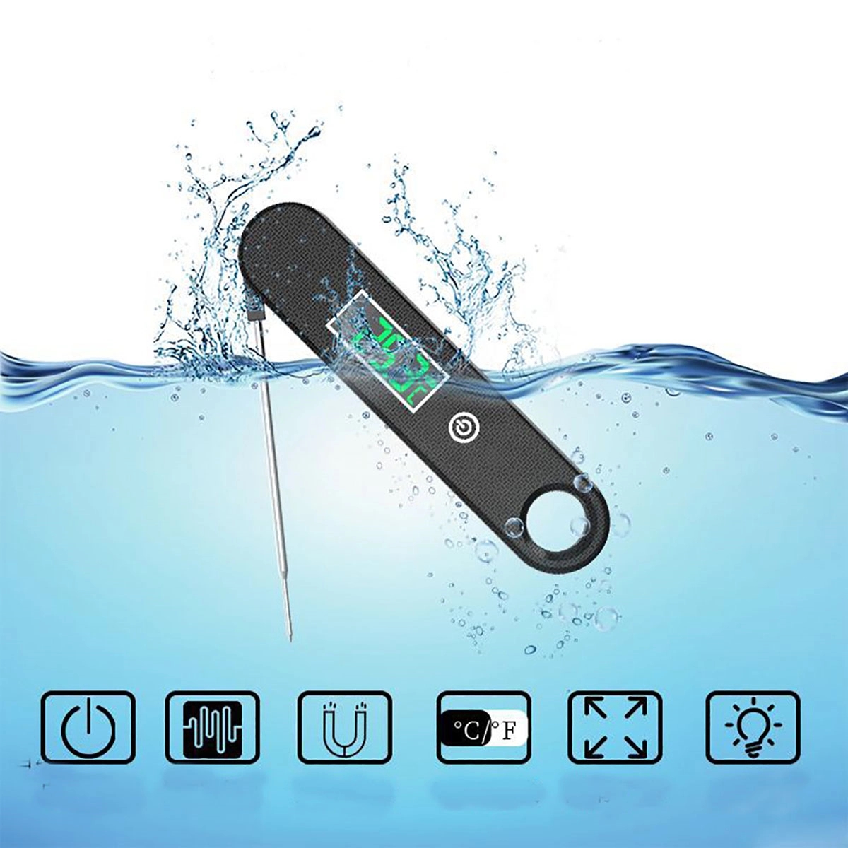 Digital Meat Thermometer Instant Red 2