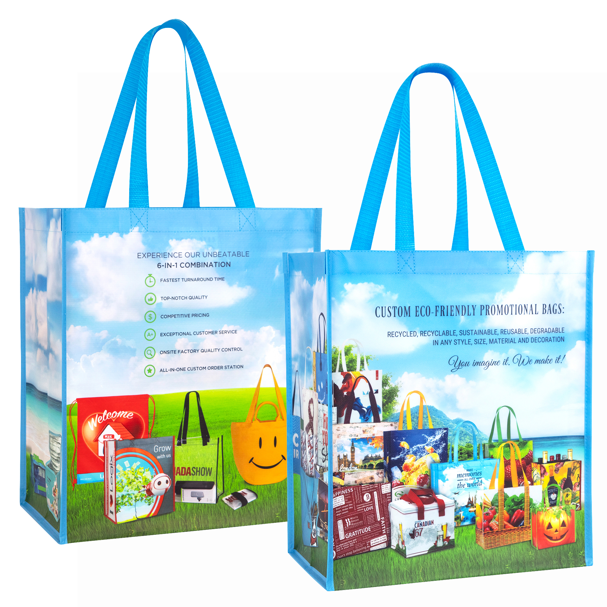 Premimu-Quality Full-Color Eco-Friendly Promotional Bag 13"x15"x8" 2