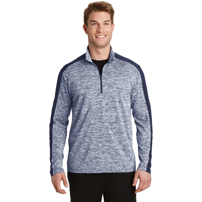 Sport-Tek PosiCharge Electric Heather Colorblock 1/4-Zip Pullover., custom hoodie or sweatshirt with logo imprint 19
