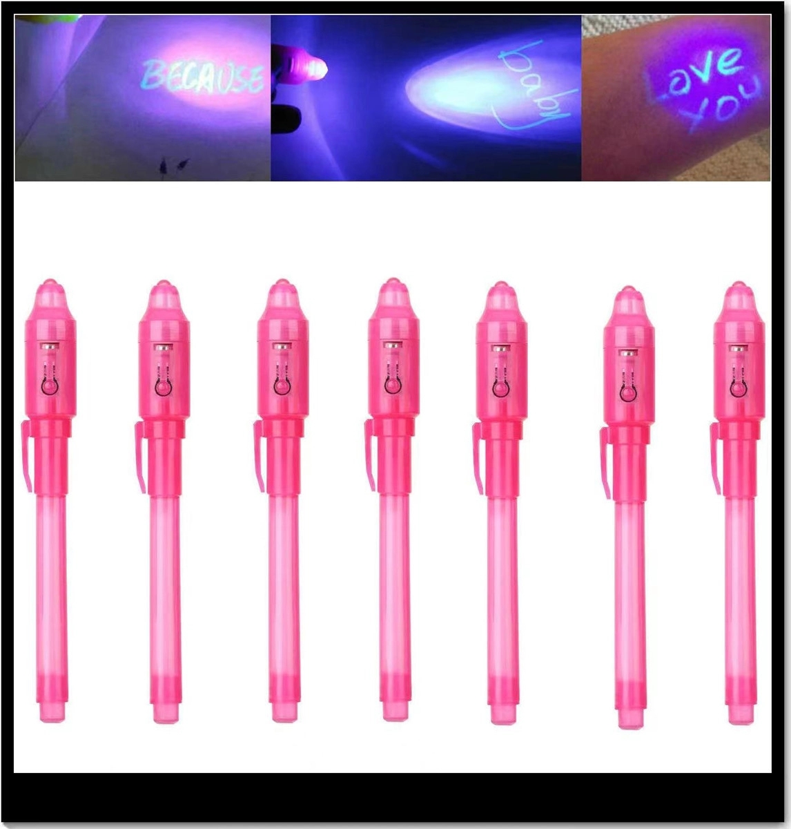 Funny Invisible Ink Pen With Uv Magic Marker 3