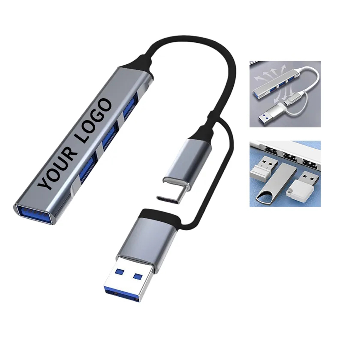 Compact USB Splitter with USB and Type C Compatibility 2