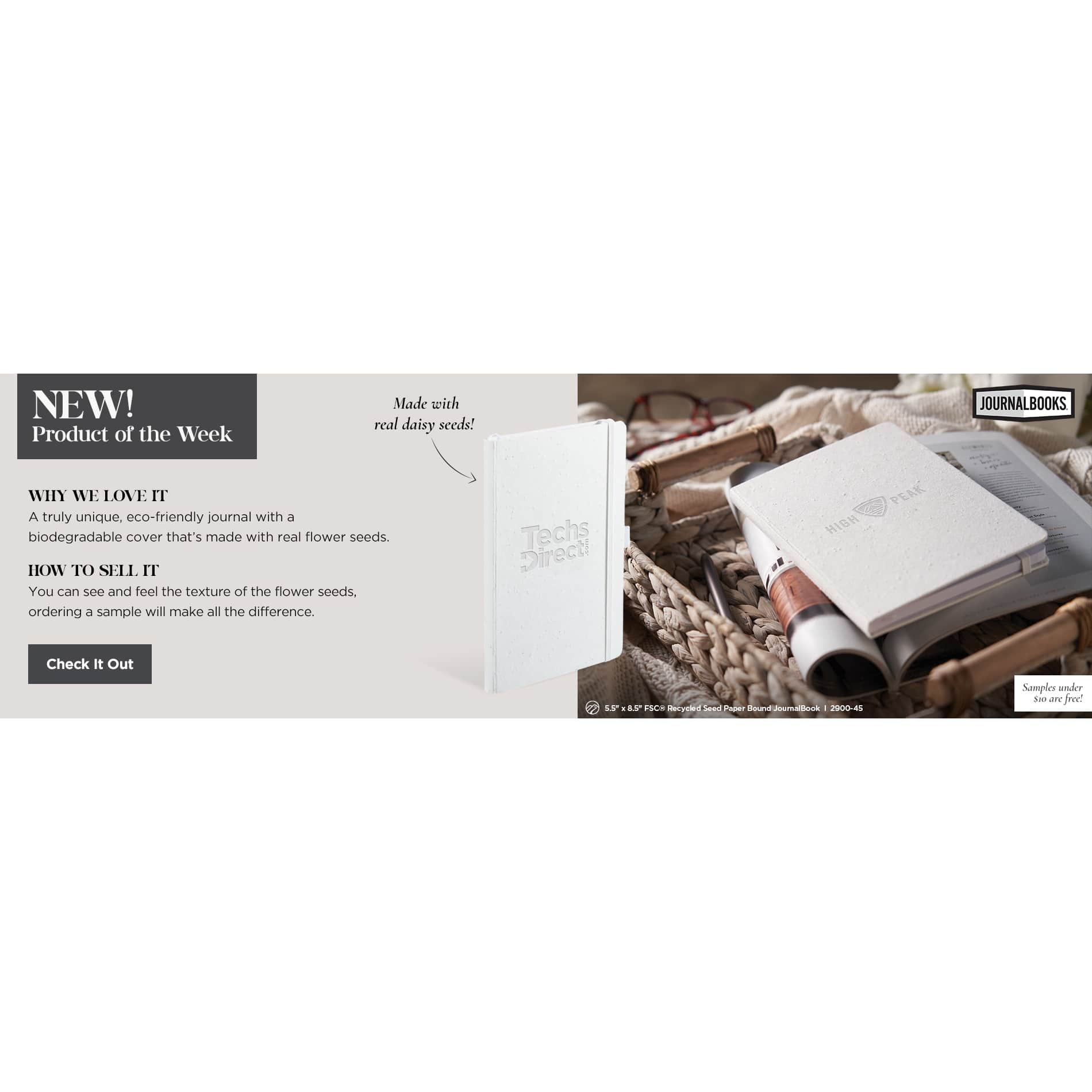 5.5" x 8.5" FSC® Recycled Seed Paper Bound Journal 48