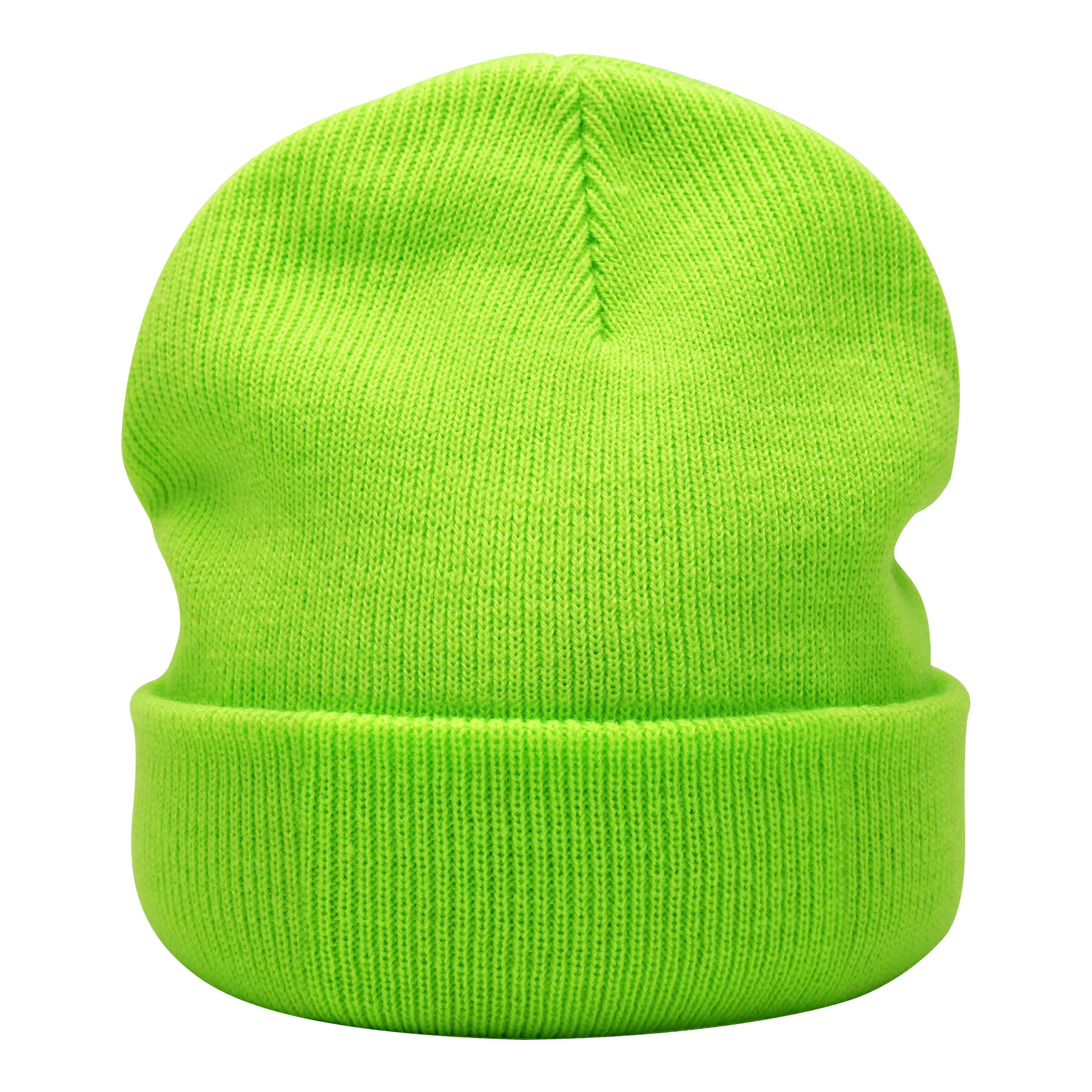 Embroidery Curled Solid Classic Beanie Knitted Cap 8
