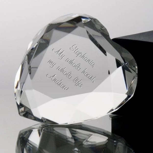 Crystal Heart Shaped Paperweight 3