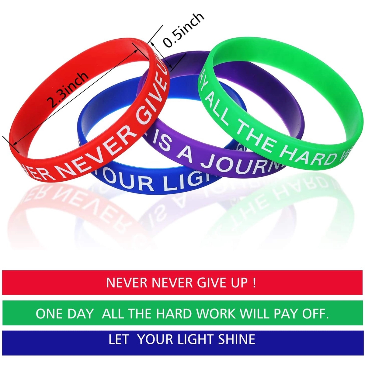 Free Sample Silkscreen Printed Silicone Wristbands 2