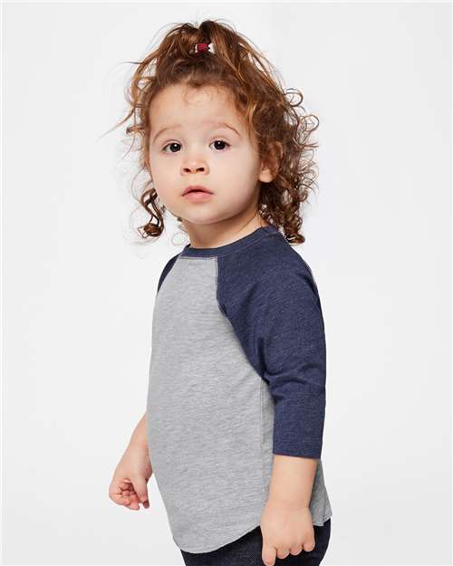 Toddler Baseball Fine Jersey Three-Quarter Sleeve Tee - 3330 60