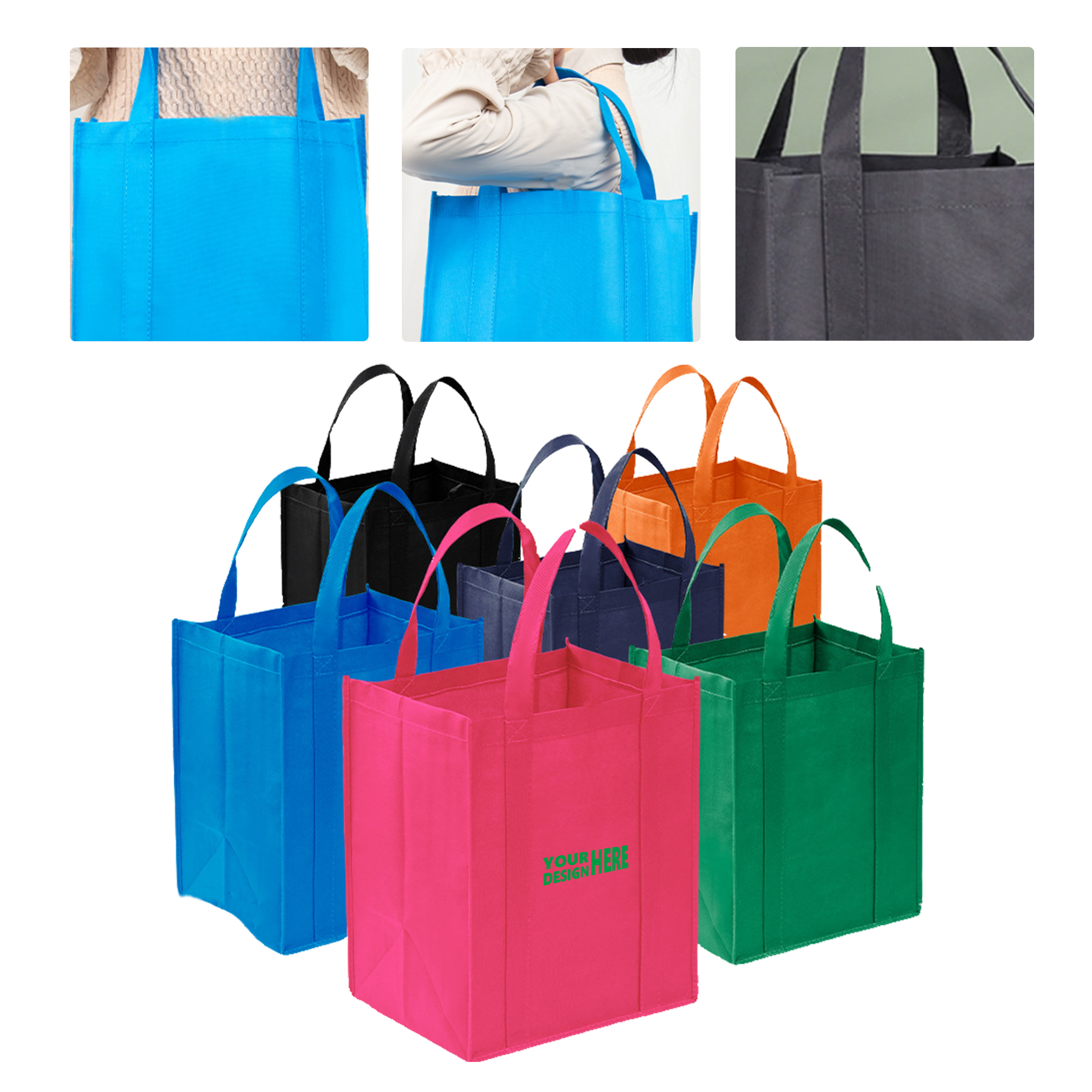 MOQ 50 Personalized Custom Logo Tote Bag Eco-Friendly Promotional Bag, custom tote bag with logo imprint 2
