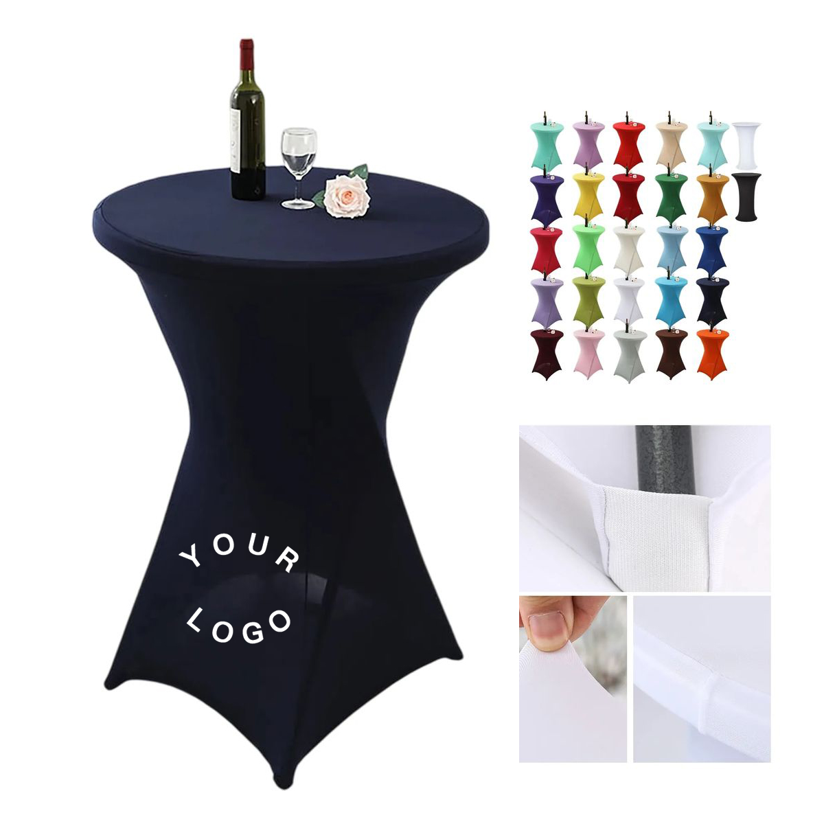 Polyester and Spandex Stretch Table Cover for Display 16