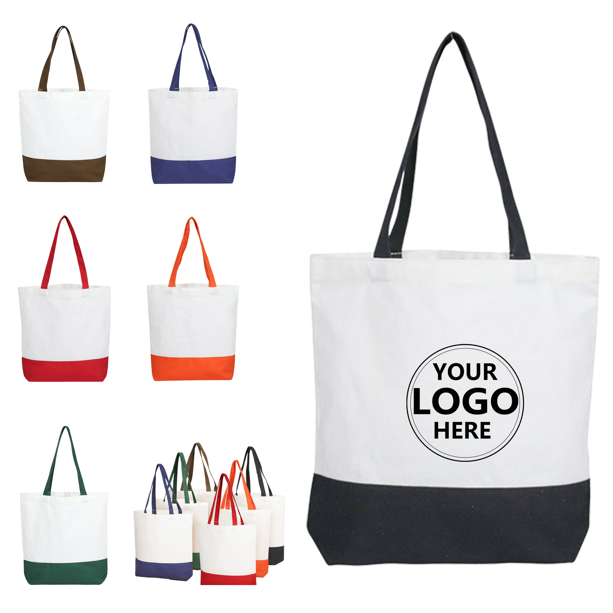 Multi-Colored Canvas Tote with Patchwork 2