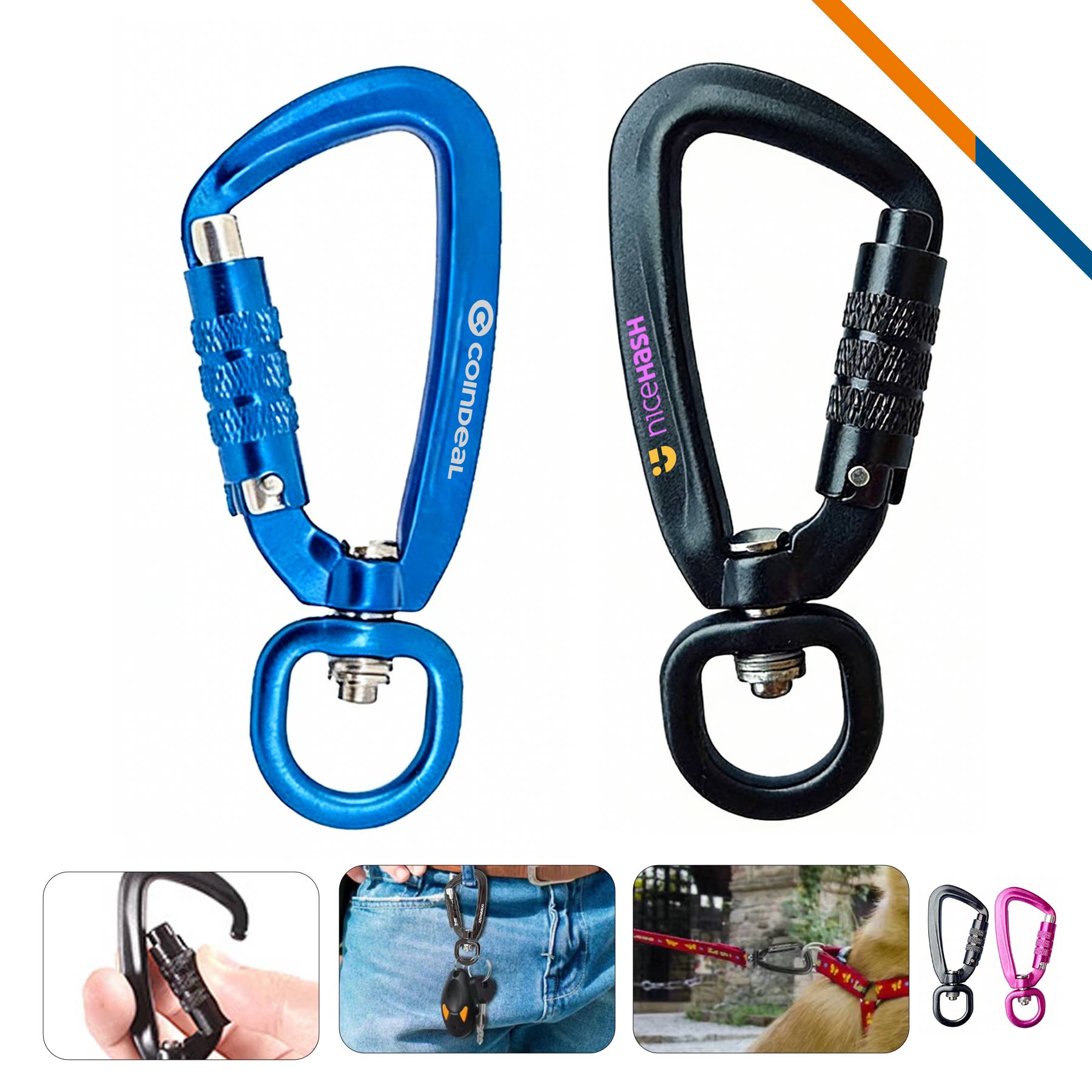 Klipo Swivel Ring Auto Locking Carabiner 2