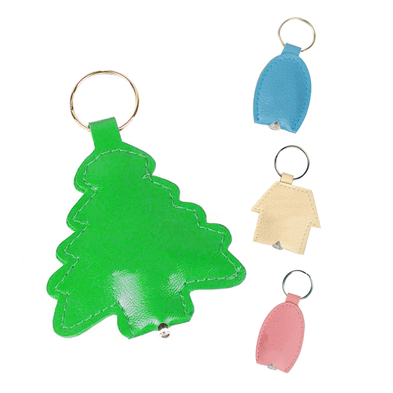 Mini Christmas Tree Leather LED Keychain 1